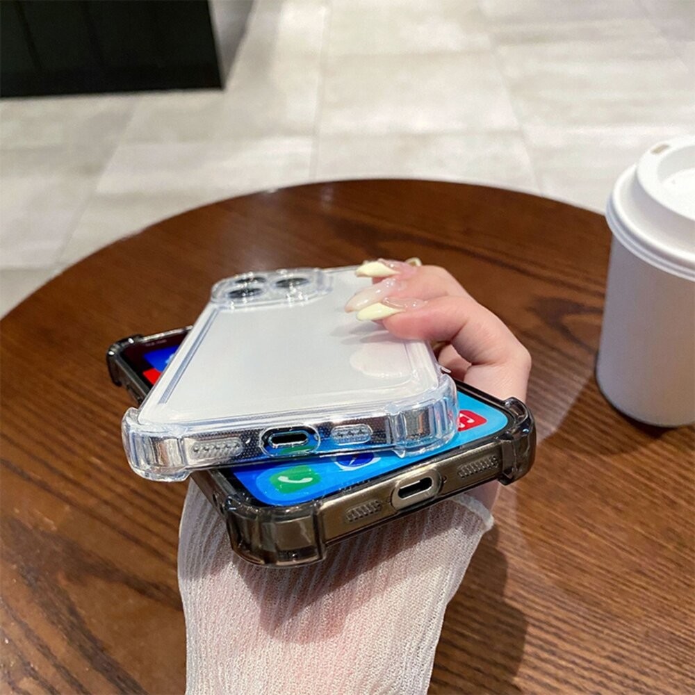 【台灣發貨】四角防摔殼 iPhone 17 16 15 14 13 12 11 Pro Max XR 透明殼 太空殼-細節圖2