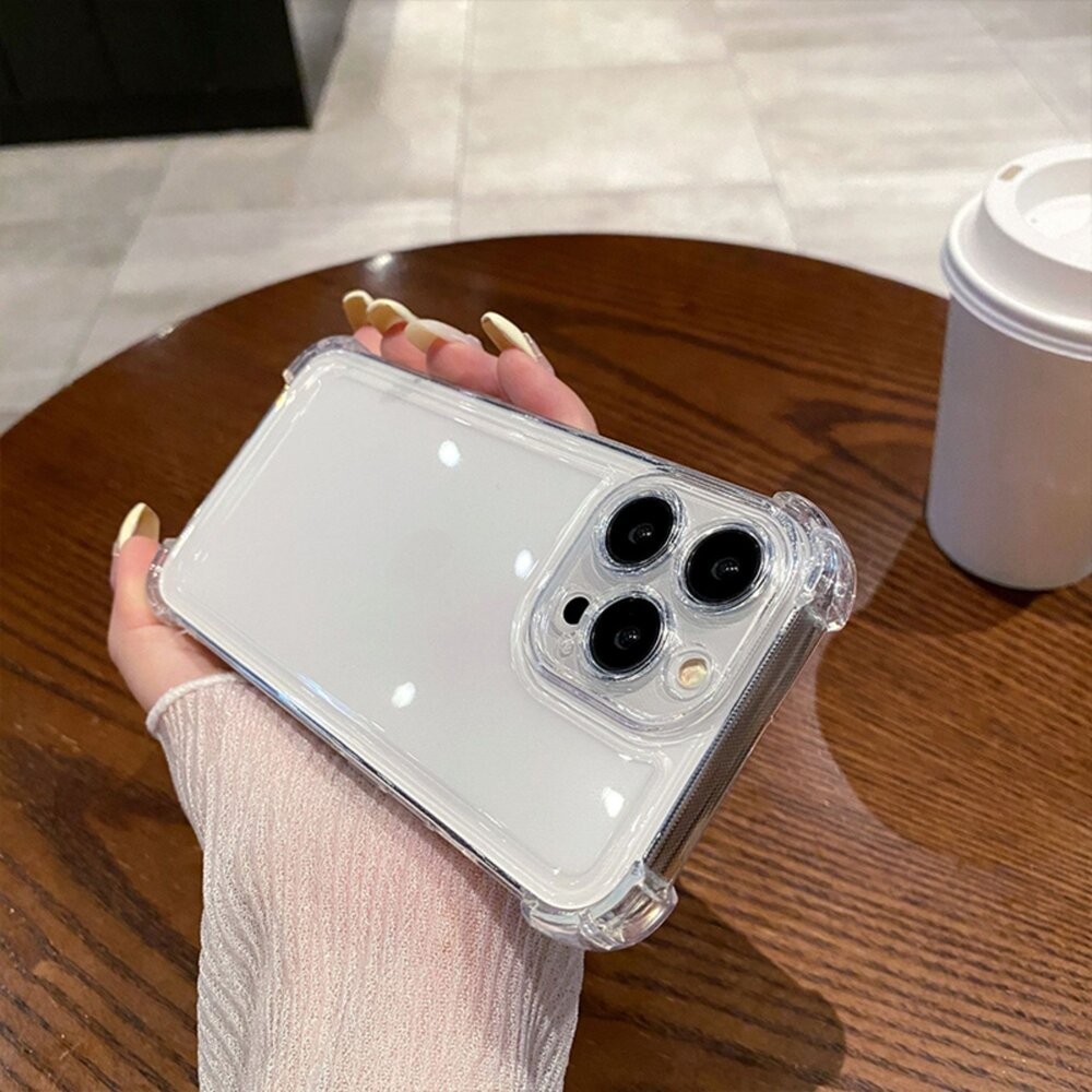【台灣發貨】四角防摔殼 iPhone 17 16 15 14 13 12 11 Pro Max XR 透明殼 太空殼-細節圖3