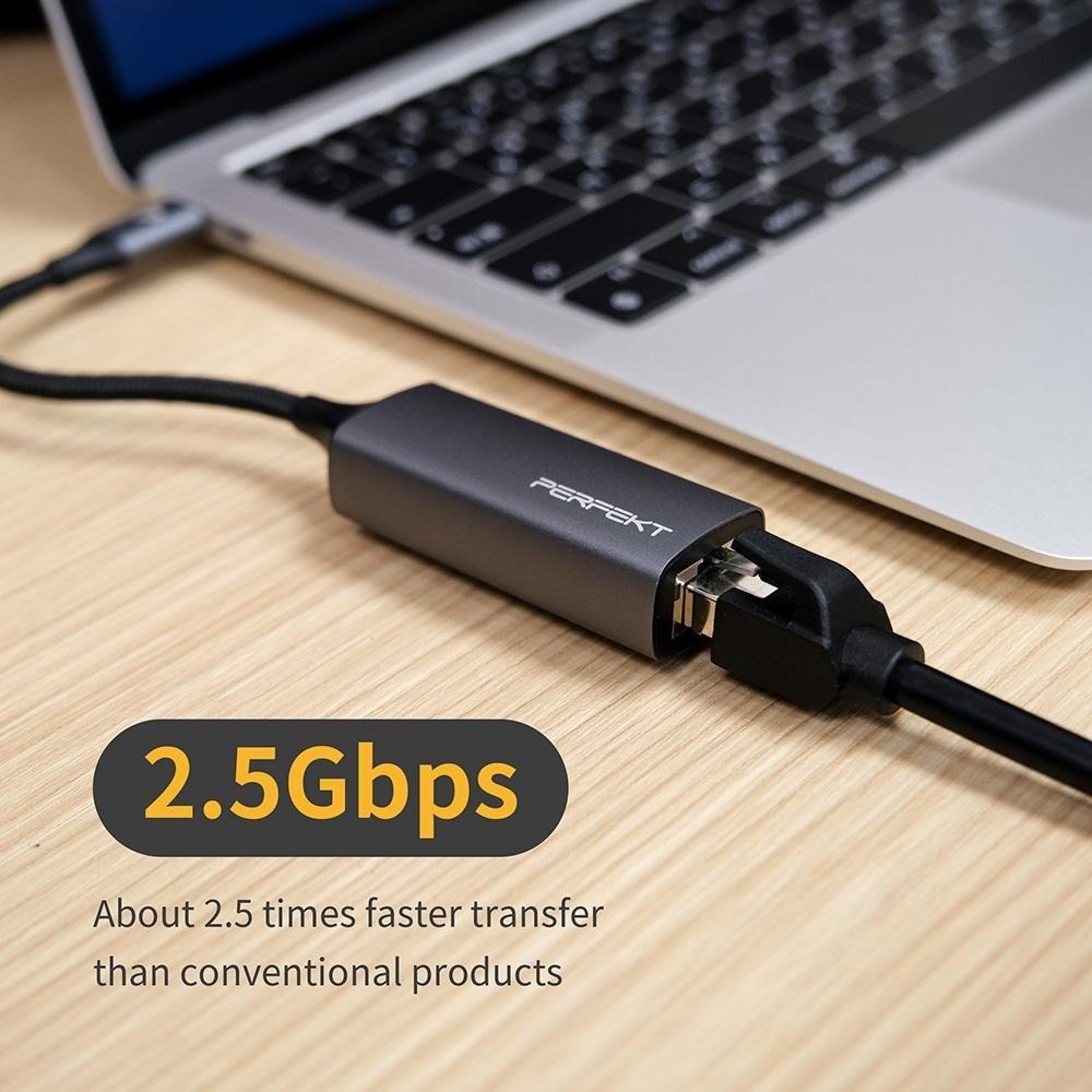 PERFEKT Type C to RJ45 2.5G 網路轉接器 Macbook M1 晶片-細節圖5