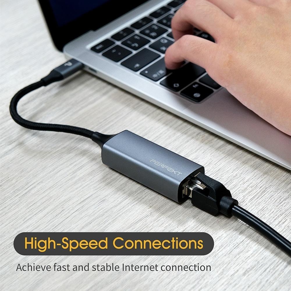 PERFEKT Type C to RJ45 2.5G 網路轉接器 Macbook M1 晶片-細節圖6