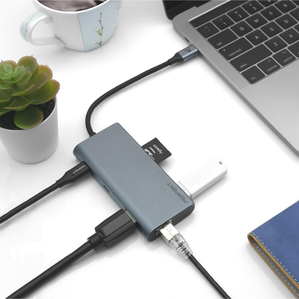 PERFEKT USB-C 9口多媒體高速集線器 Hub PD充電HDMI手機平板iPhone iPad Samsung-細節圖9