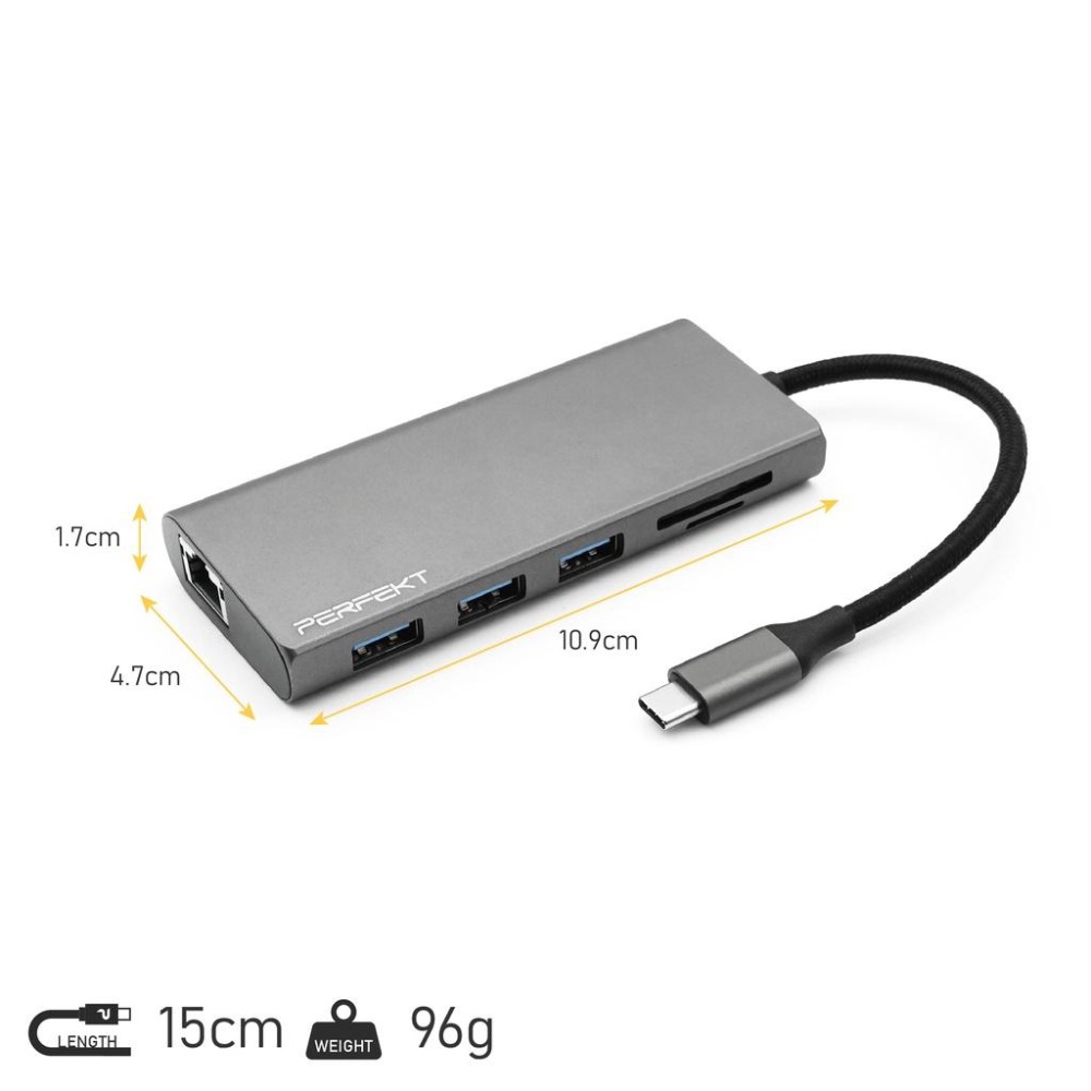 PERFEKT 9孔Type C Hub 多功能 集線器 USB Hub macbook 蘋果筆電 USB 擴充 現貨-細節圖7