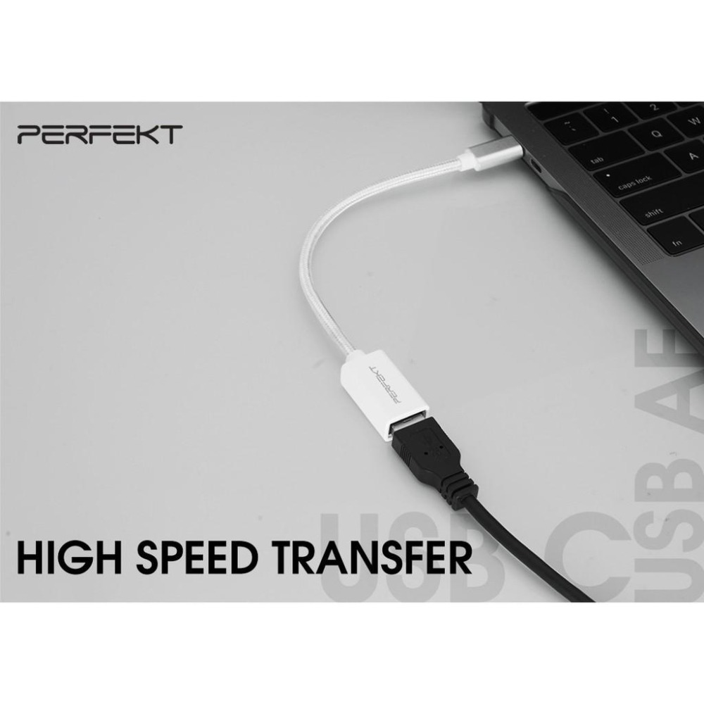 PERFEKT USB-C 3.2 to USB A 公對母，快充充電傳輸轉接器 15cm全長-細節圖5