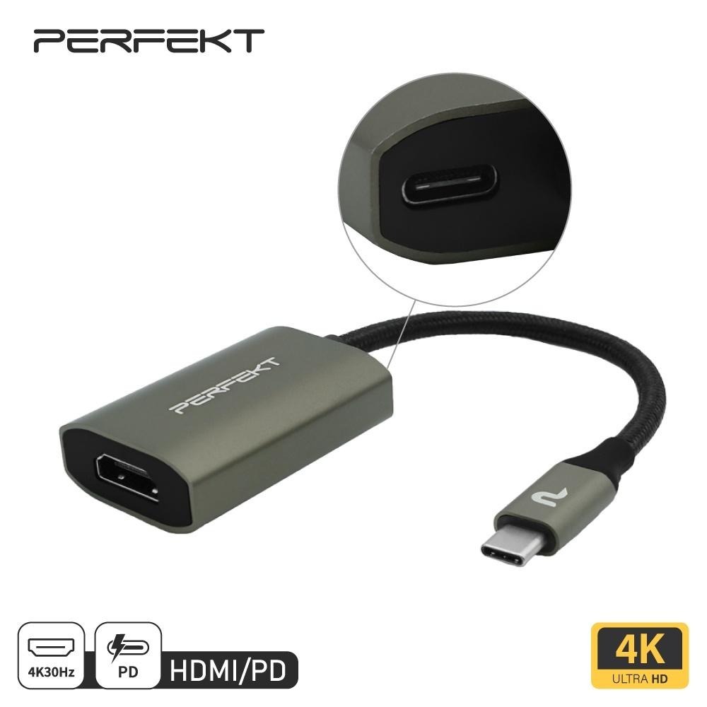 PERFEKT Type C to HDMI   4K60Hz PD60W 影音/充電轉接器  PT-58110-細節圖8