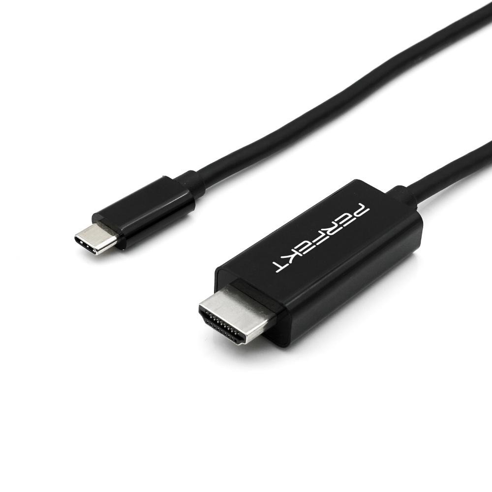 PERFEKT USB-C 轉HDMI 影音訊號轉接線 2M 手機 平板 iPhone iPad Samsung-細節圖2