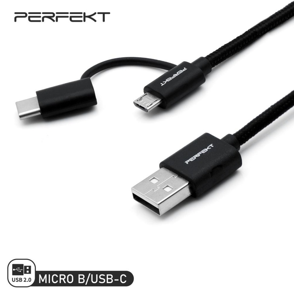 PERFEKT USB A to Type C 1.2M 鋁合金編織 快速充電 傳輸線-細節圖6