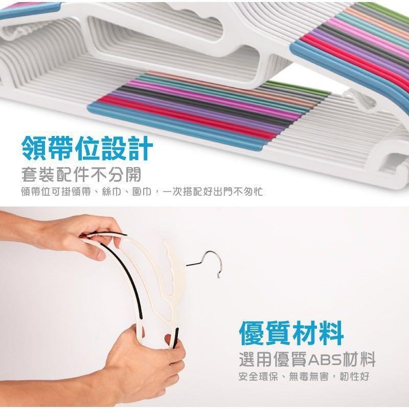 現貨【威靈頓】乾濕二用不傷領防滑衣架(10入/組簡裝版) 掛衣架/吊衣架-細節圖4