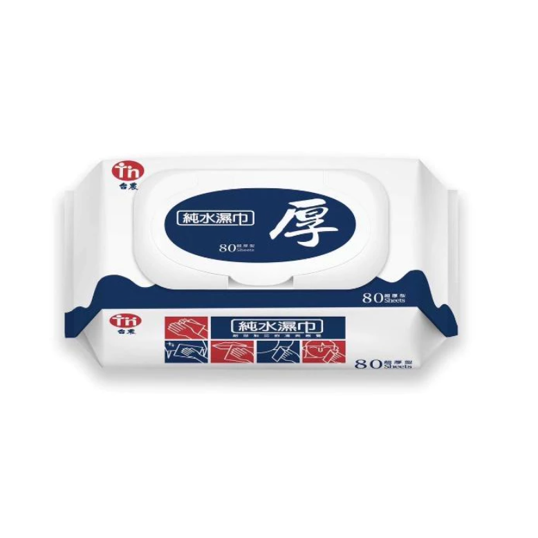 現貨 台農純水濕巾80抽/60g(有蓋) 80抽 有蓋濕紙巾 80抽 純水濕紙巾-細節圖2