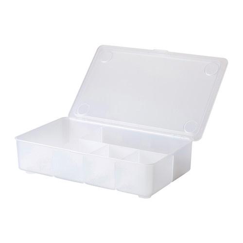 IKEA GLIS 附蓋收納盒 透明塑膠小白盒