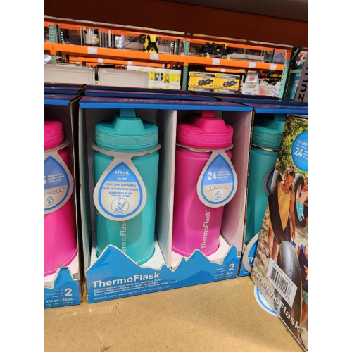 超優惠 Thermoflask 不鏽鋼保冷瓶 474毫升 兒童保溫瓶 兒童吸管水壺