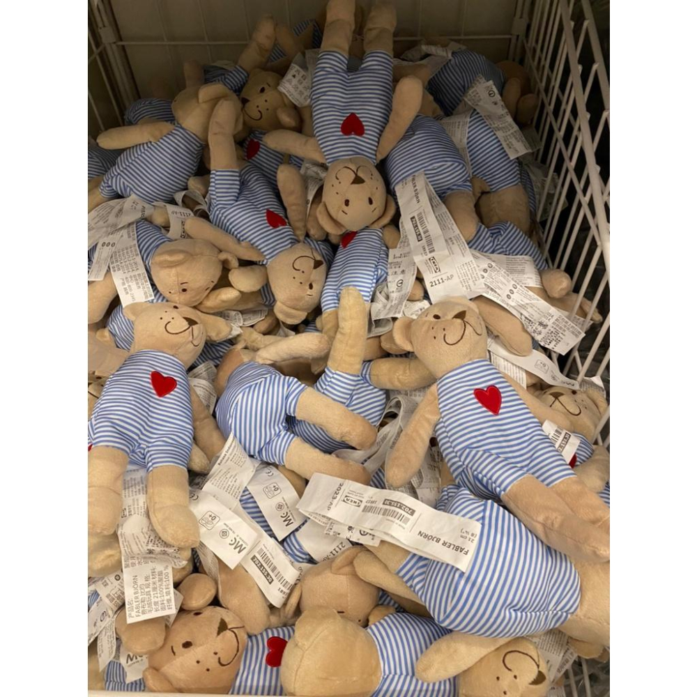 IKEA FABLER BJÖRN 填充玩具, 新款粉色／米色 玩偶-細節圖2