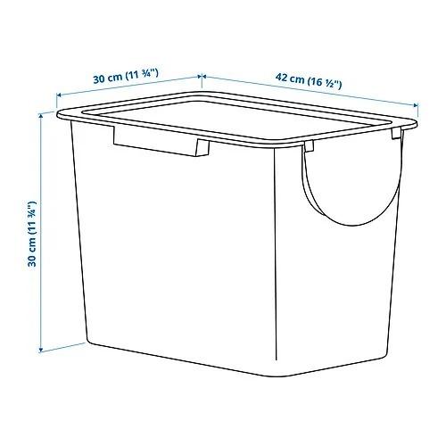 IKEA TRÖSKNING 附蓋萬用桶 25L 廚房垃圾桶 回收桶 收納桶 防臭設計 北歐風灰藍色 超取一次一個-細節圖5