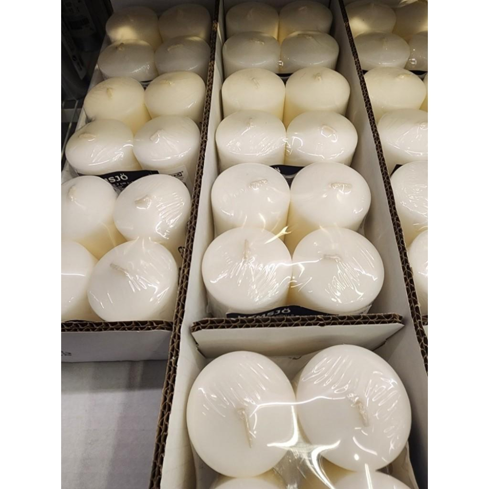 IKEA HEMSJÖ 柱狀蠟燭, 自然色, 8 公分 4件組-細節圖2