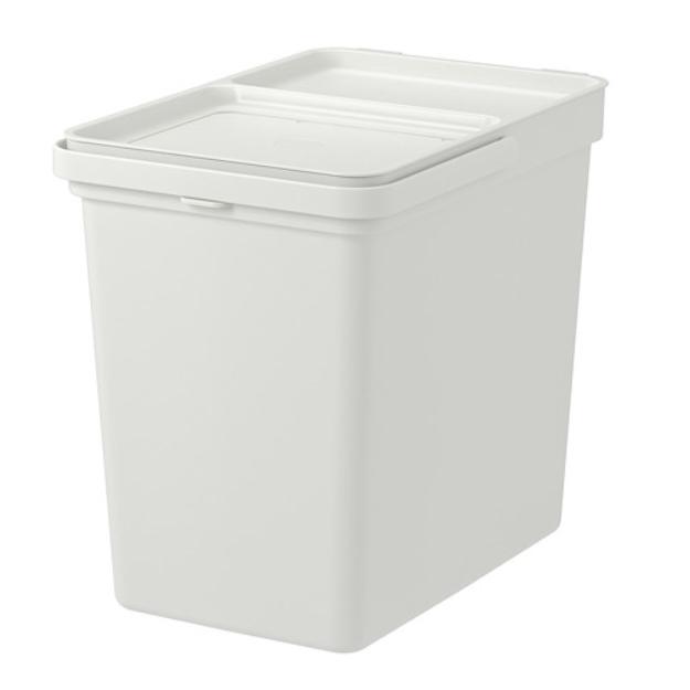 IKEA HÅLLBAR 附蓋垃圾桶垃圾桶 22公升/10公升/3公升 淺灰色-細節圖5