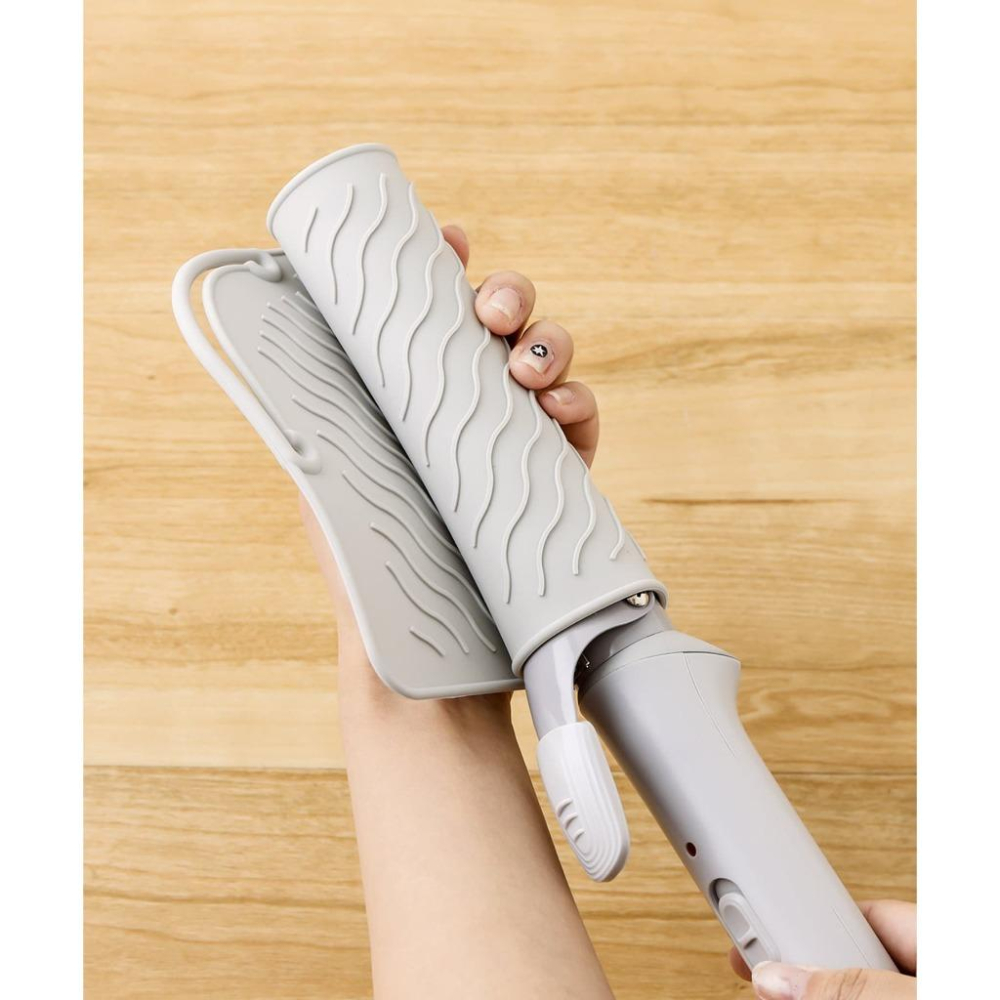 3COINS 2WAY 離子夾防燙墊 收納套 隨身攜帶 耐高溫 防燙墊 收納袋 美髮造型必備 灰色-細節圖2