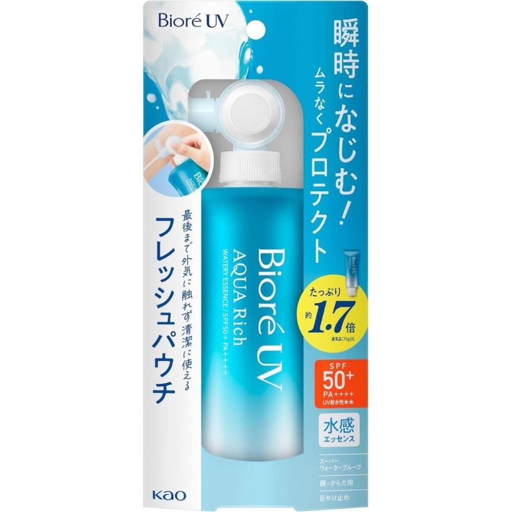 日本代購 Biore UV Aqua Rich 發光精華防曬乳SPF50 120G 擠壓式 蜜妮-細節圖3