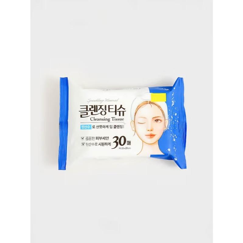 韓國大創 【韓國製】弱酸性/積雪草舒緩  潔膚濕紙巾 30抽 pH5.0 溫和卸妝濕巾 保濕潔面紙-細節圖4