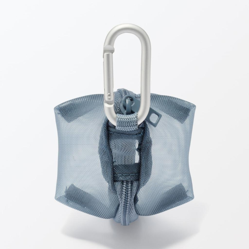 日本限定 無印良品 隨身包 零錢包 耳機包 吊掛包 尼龍網格小包包-細節圖6