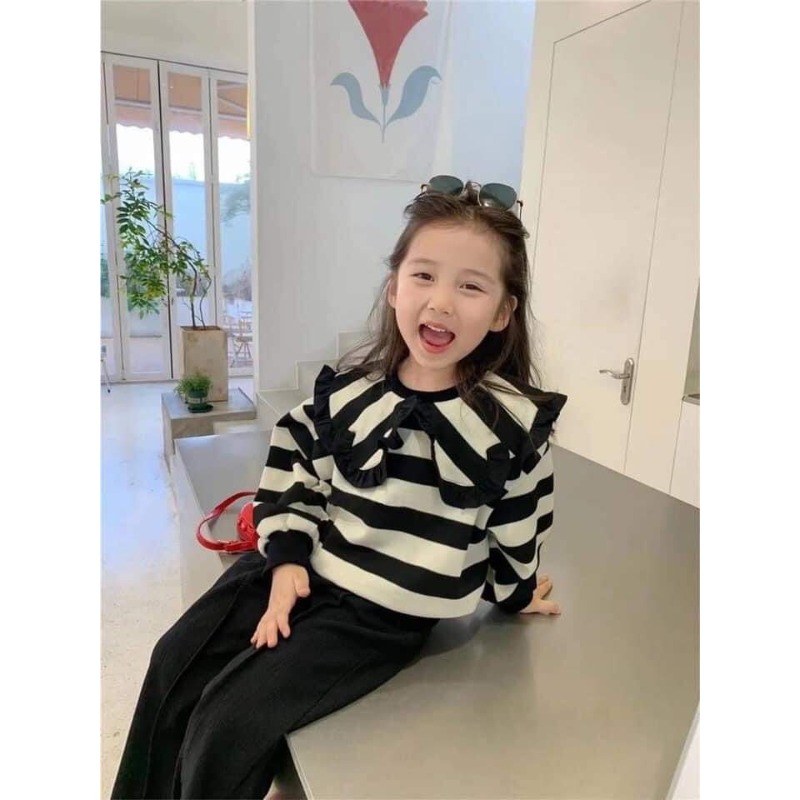 手邊現貨出清-條紋滾邊領T-細節圖3