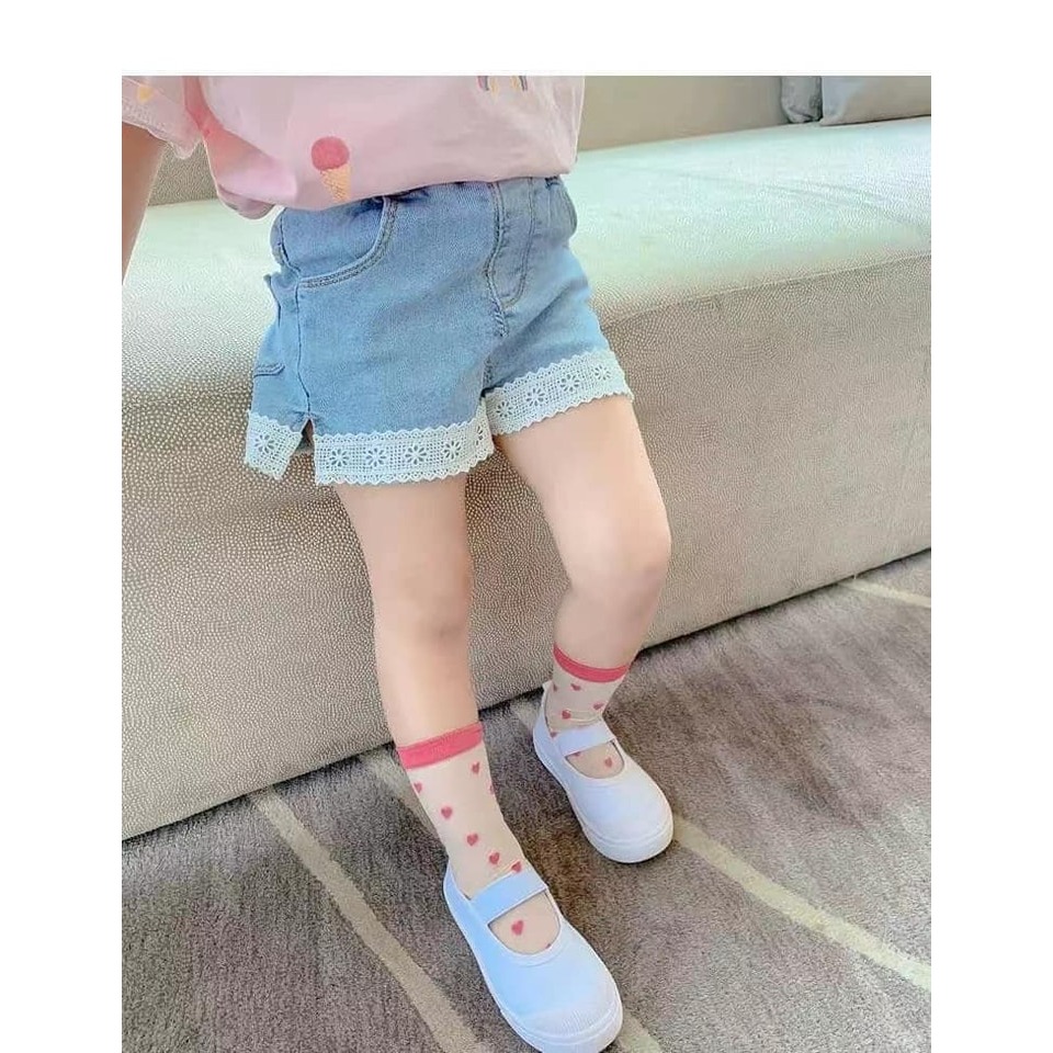 手邊現貨出清-蕾絲牛仔短褲-細節圖3