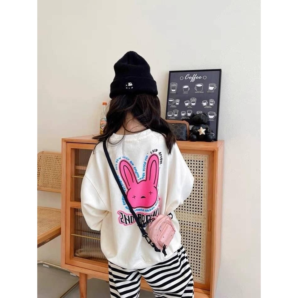 手邊現貨出清-可愛兔兔 大學T(杏色)-細節圖2