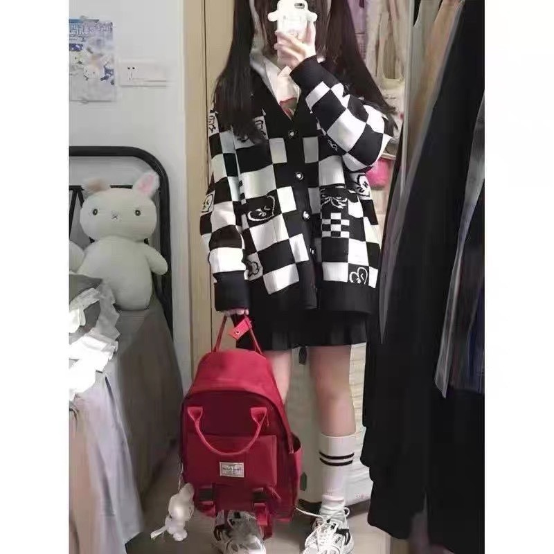 肉肉女孩-學院餅乾格外套-細節圖3