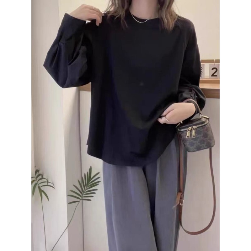 ⭕下單前請先聊聊有無庫存⭕壓摺袖棉T拼接襯衫-細節圖5