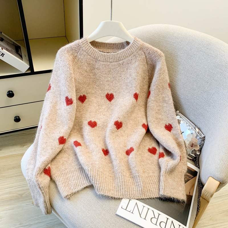 ⭕下單前請先聊聊有無庫存⭕愛心刺繡針織衫-細節圖4