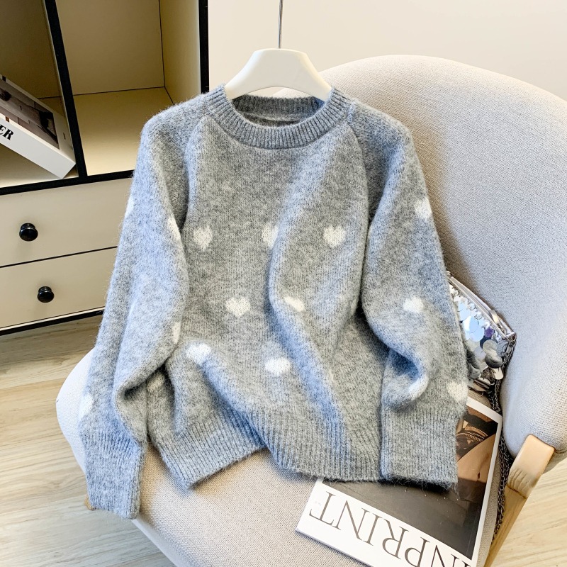 ⭕下單前請先聊聊有無庫存⭕愛心刺繡針織衫-細節圖5