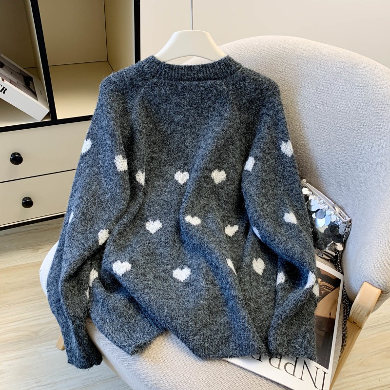 ⭕下單前請先聊聊有無庫存⭕愛心刺繡針織衫-細節圖6