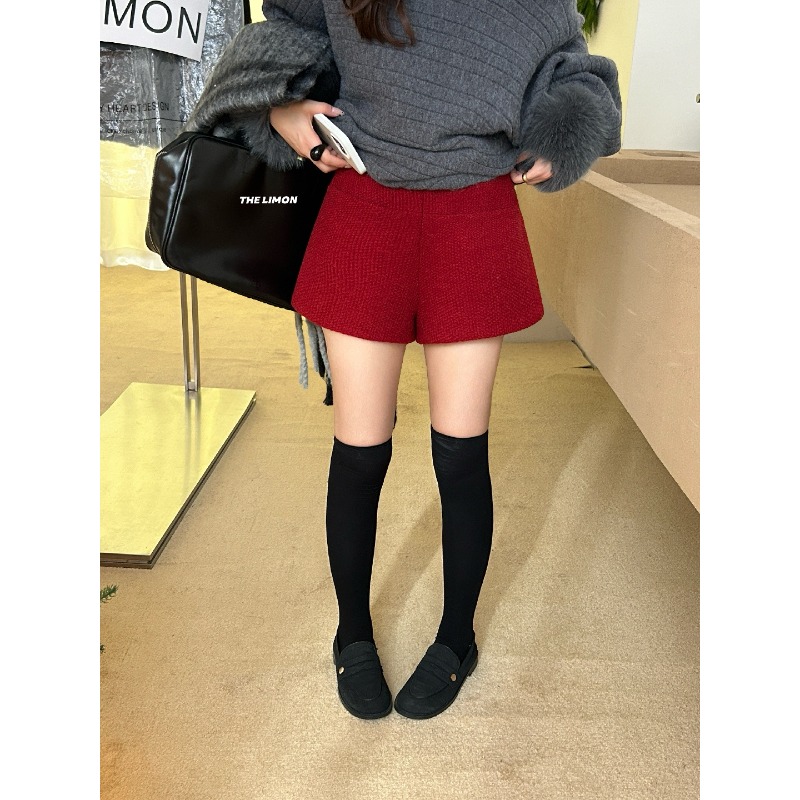 ⭕下單前請先聊聊有無庫存⭕【THE LIMON】肌里感小香毛呢高腰短褲(含22%羊毛)-細節圖3