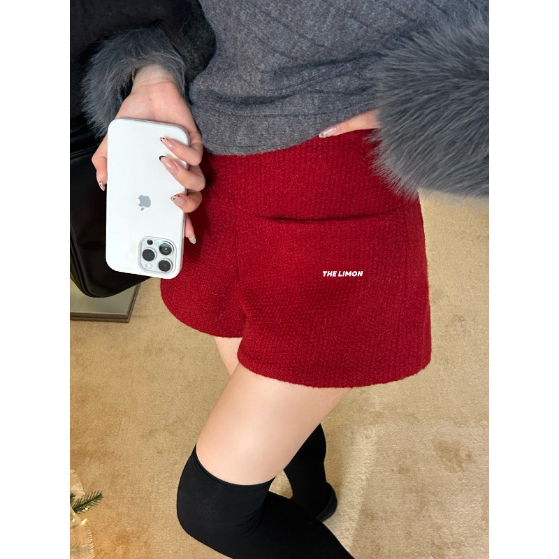 ⭕下單前請先聊聊有無庫存⭕【THE LIMON】肌里感小香毛呢高腰短褲(含22%羊毛)-細節圖7