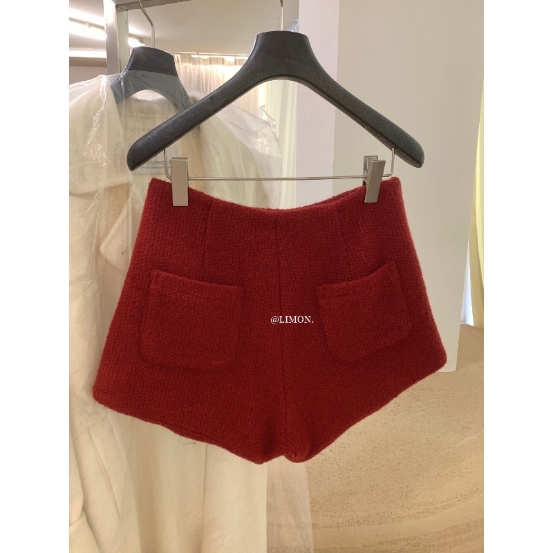 ⭕下單前請先聊聊有無庫存⭕【THE LIMON】肌里感小香毛呢高腰短褲(含22%羊毛)-細節圖9