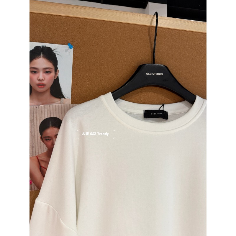 ⭕下單前請先聊聊有無庫存⭕百搭寬鬆純色拼接荷葉邊上衣-細節圖2