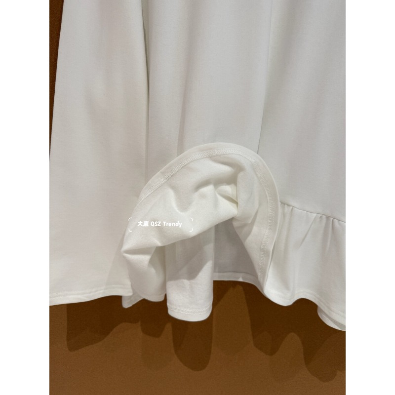 ⭕下單前請先聊聊有無庫存⭕百搭寬鬆純色拼接荷葉邊上衣-細節圖9
