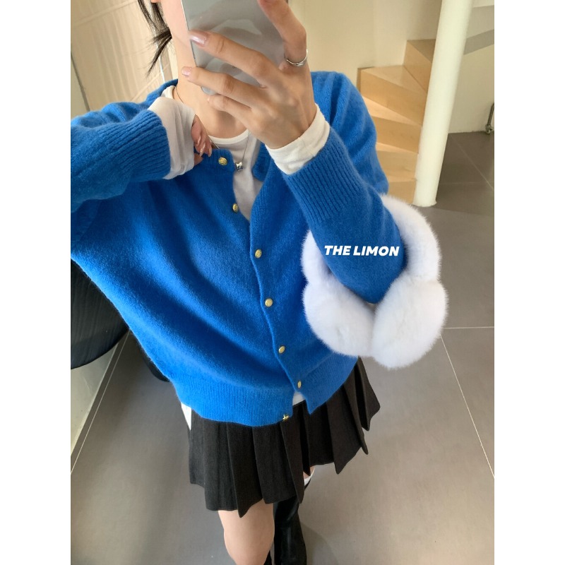 ⭕下單前請先聊聊有無庫存⭕【THE LIMON】小金釦圓領百搭針織衫-細節圖4