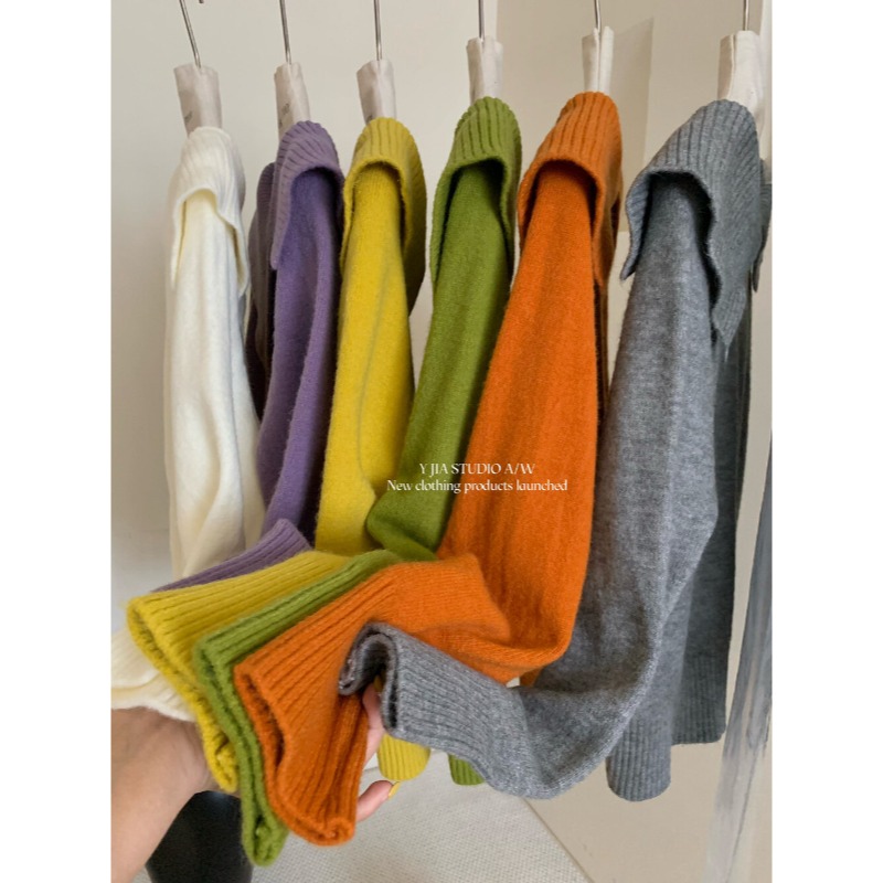 ⭕下單前請先聊聊有無庫存⭕【Y.JIA】氣質設計感不規則翻領針織衫-細節圖3