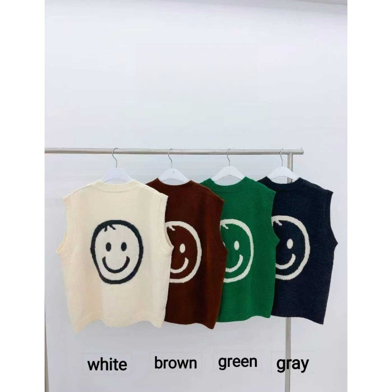 ⭕下單前請先聊聊有無庫存⭕笑臉針織背心-細節圖2
