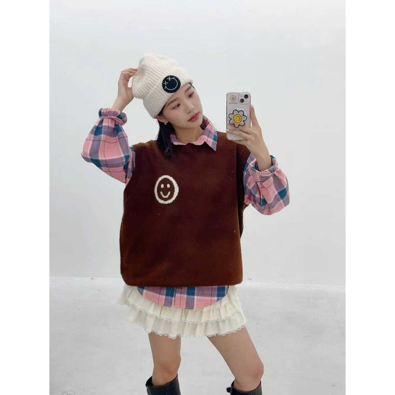 ⭕下單前請先聊聊有無庫存⭕笑臉針織背心-細節圖4