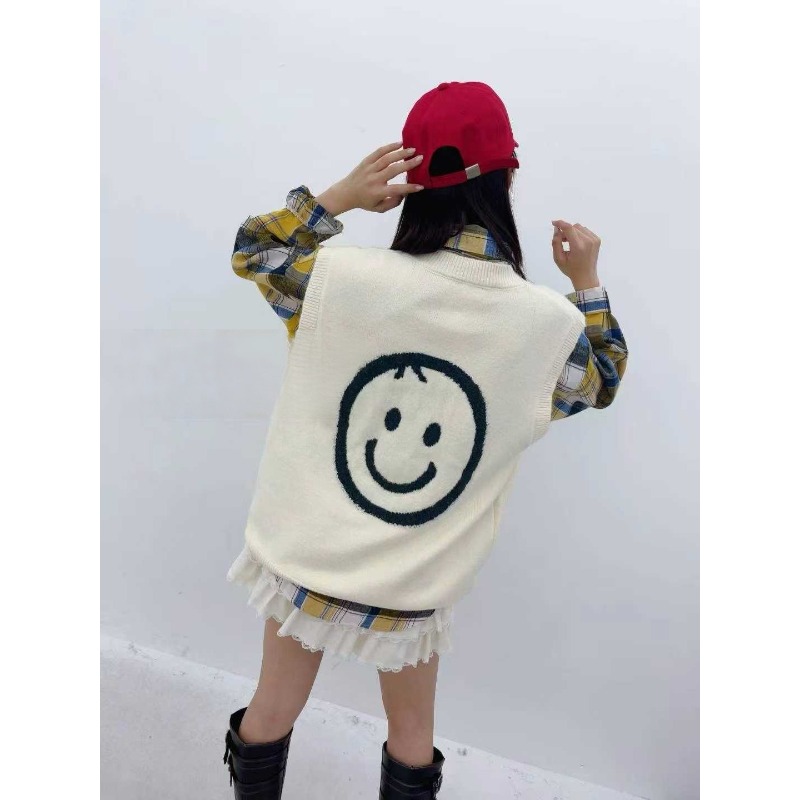 ⭕下單前請先聊聊有無庫存⭕笑臉針織背心-細節圖5