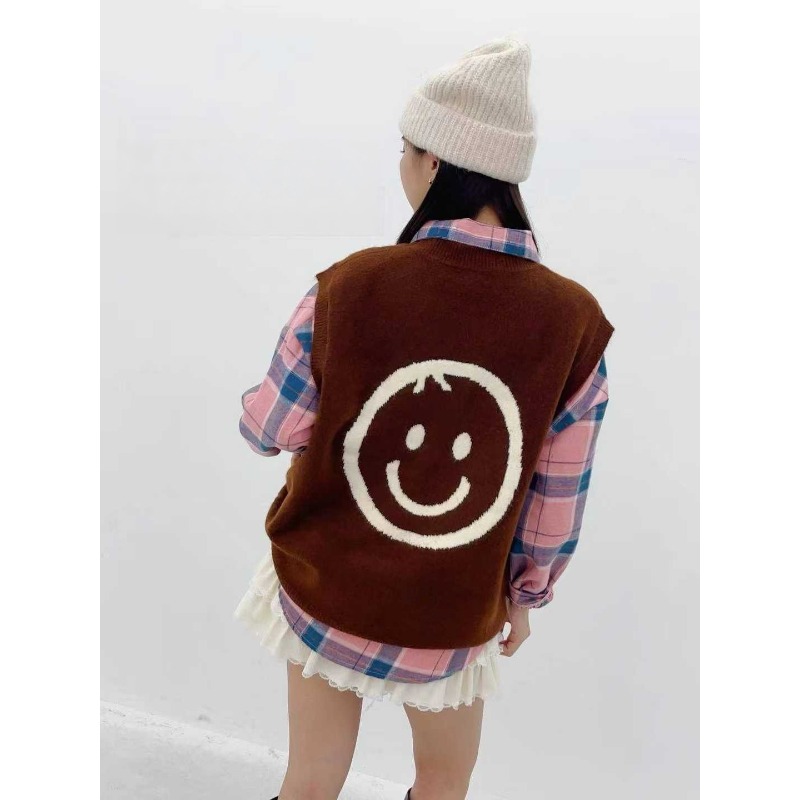 ⭕下單前請先聊聊有無庫存⭕笑臉針織背心-細節圖6