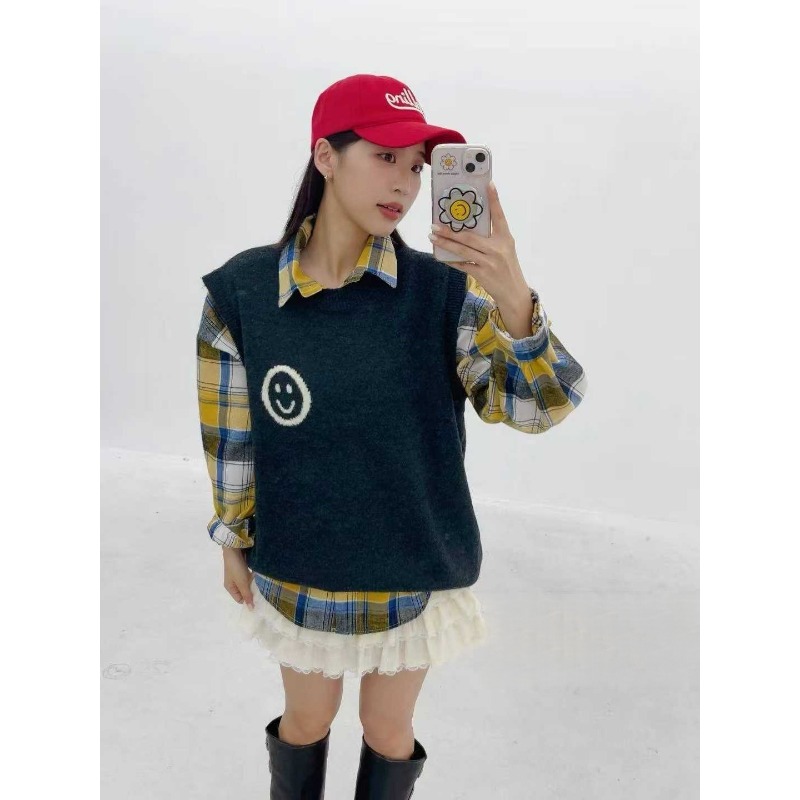 ⭕下單前請先聊聊有無庫存⭕笑臉針織背心-細節圖8