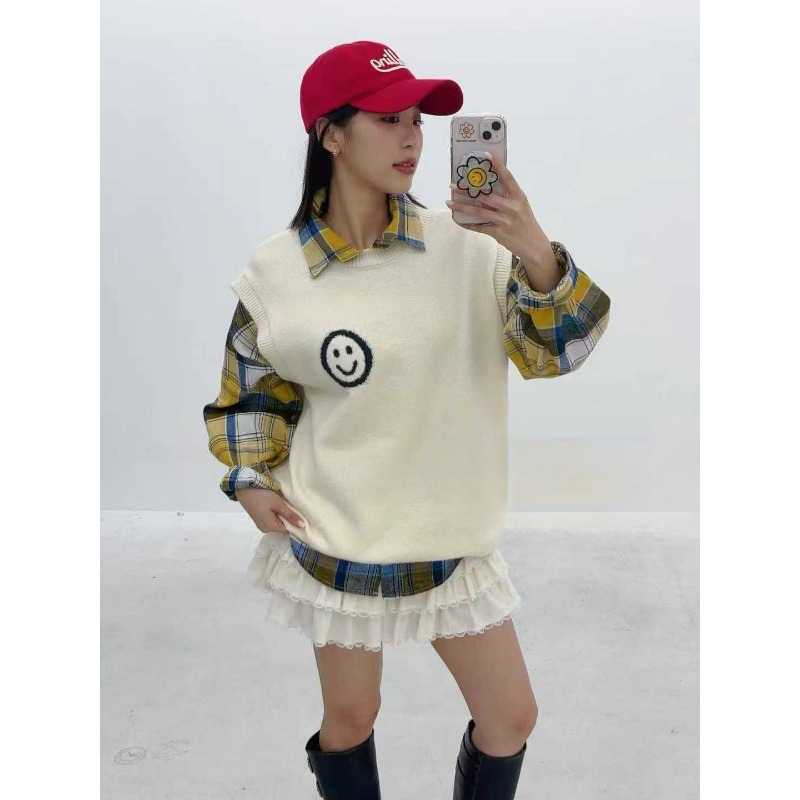 ⭕下單前請先聊聊有無庫存⭕笑臉針織背心-細節圖10