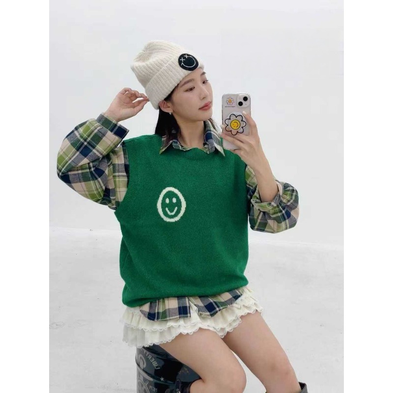 ⭕下單前請先聊聊有無庫存⭕笑臉針織背心-細節圖11