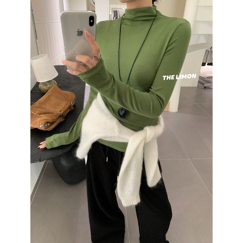 ⭕下單前請先聊聊有無庫存⭕【THE LIMON】爆款立領百搭高彈內搭上衣-細節圖2