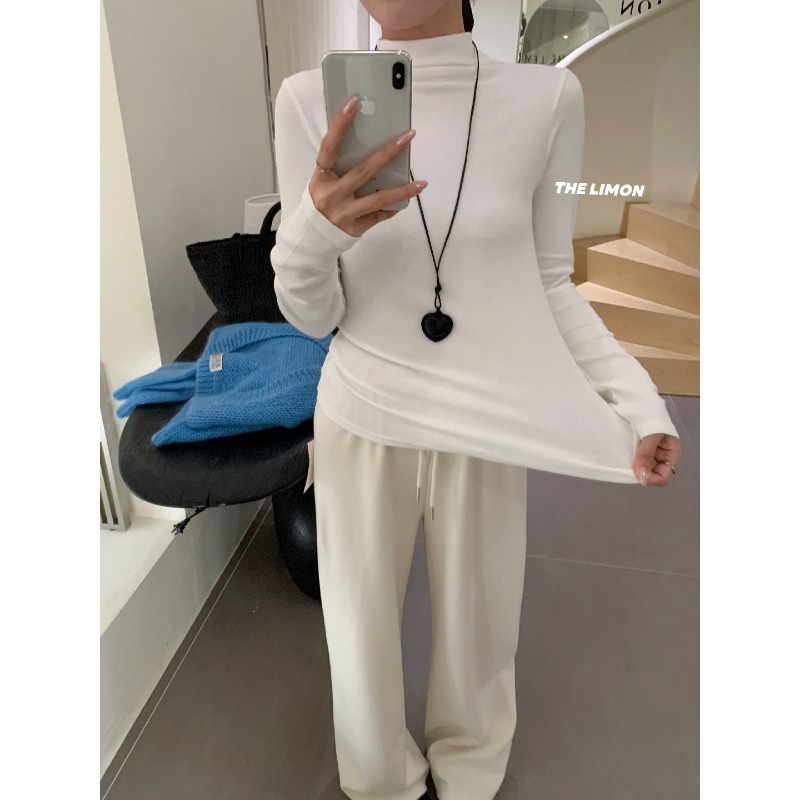 ⭕下單前請先聊聊有無庫存⭕【THE LIMON】爆款立領百搭高彈內搭上衣-細節圖4