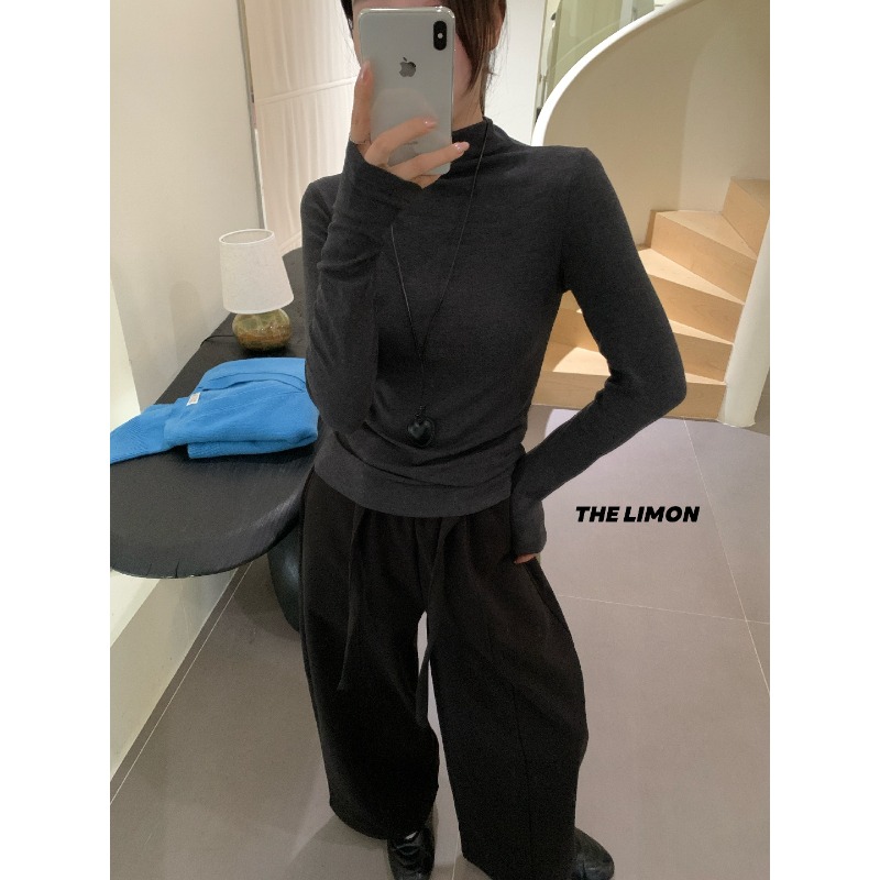 ⭕下單前請先聊聊有無庫存⭕【THE LIMON】爆款立領百搭高彈內搭上衣-細節圖5