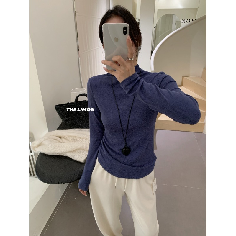 ⭕下單前請先聊聊有無庫存⭕【THE LIMON】爆款立領百搭高彈內搭上衣-細節圖9