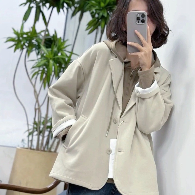 ⭕下單前請先聊聊有無庫存⭕韓系復古空氣棉西裝外套-細節圖3