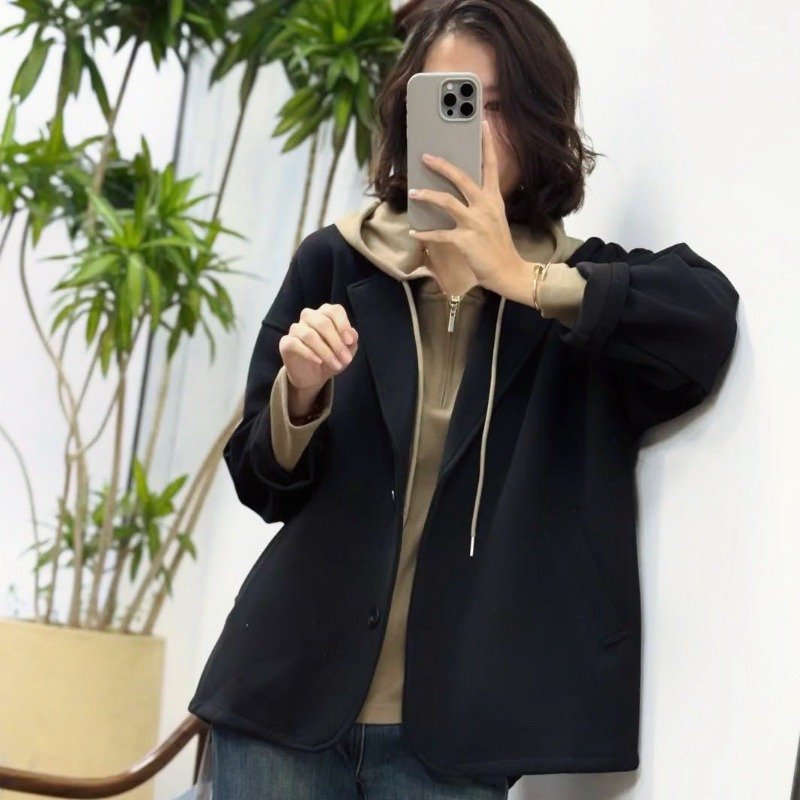 ⭕下單前請先聊聊有無庫存⭕韓系復古空氣棉西裝外套-細節圖5